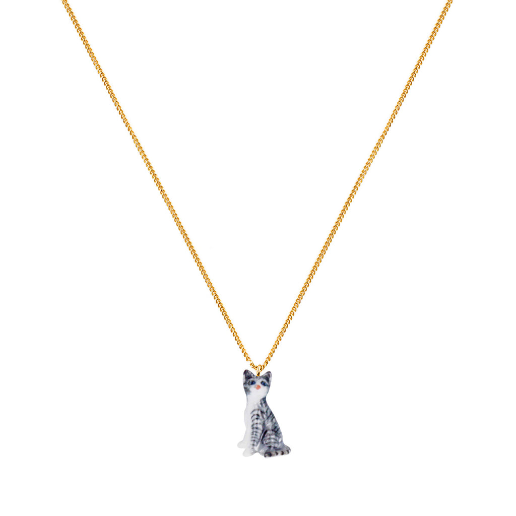Nach Bijoux Grey Cat Mini Necklace  | Boom & Mellow