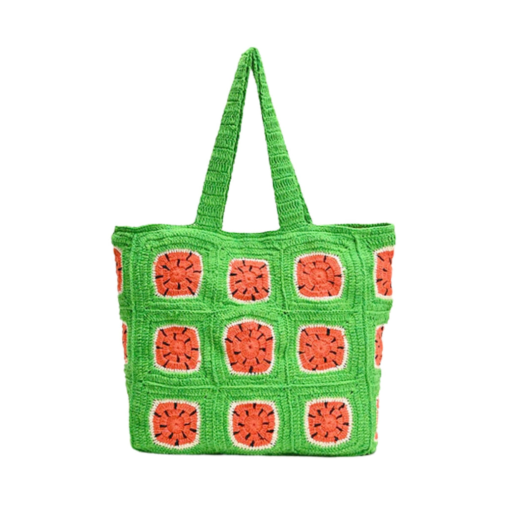 America & Beyond Watermelon Crochet Beach Tote Bag | Boom & Mellow