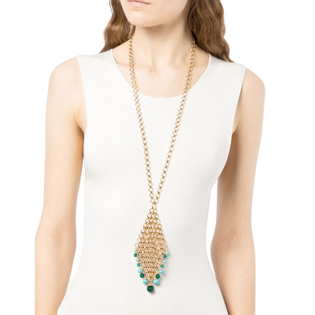 Melissa Kandiyoti Agate and Howlite Honeycomb Long Necklace | Boom & Mellow