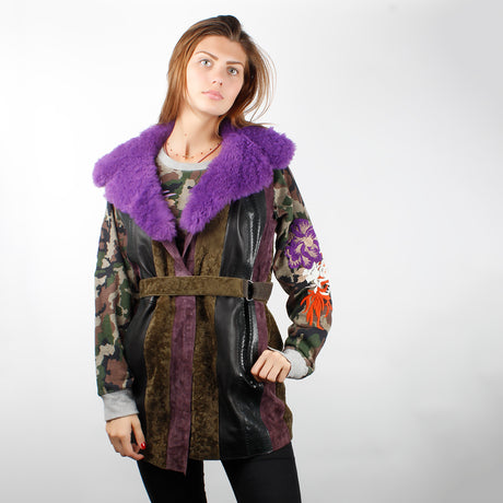 Enes Patchwork Gilet Aubergine Jacket