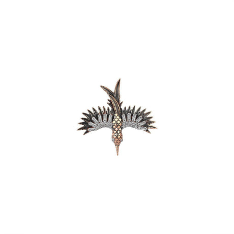 Kismet by Milka 18k Rose Gold Small Phoenix Earring with White Diamond at Boom & Mellow
