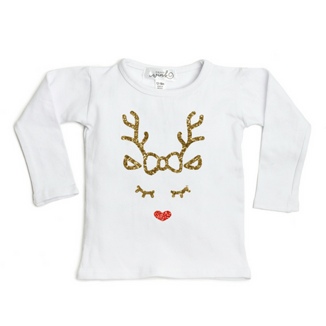 Sweet Wink Reindeer Long Sleeve Top | Boom & Mellow