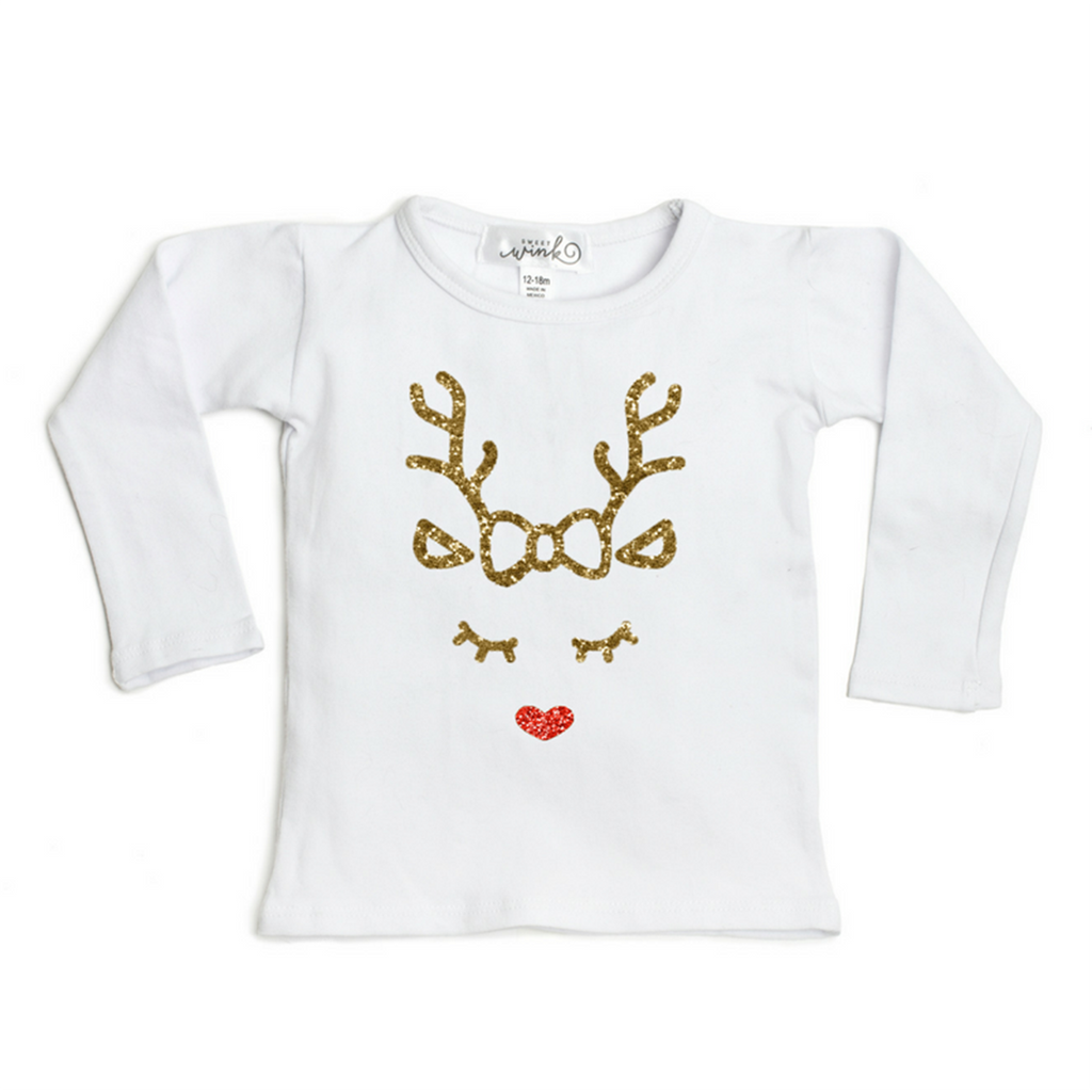 Sweet Wink Reindeer Long Sleeve Top | Boom & Mellow