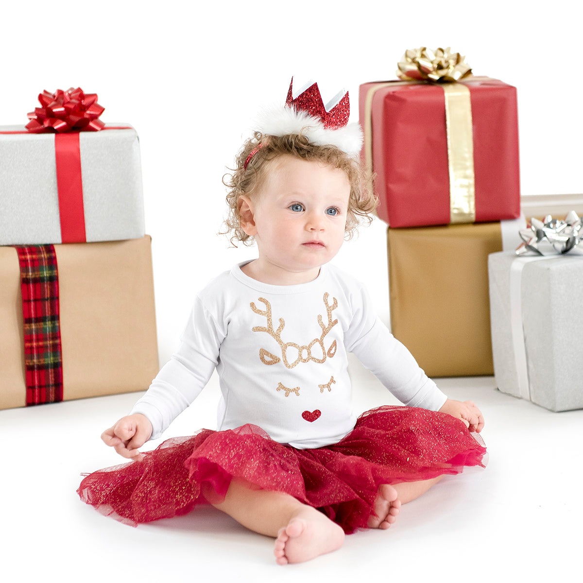 Sweet Wink Reindeer Long Sleeve Top | Boom & Mellow